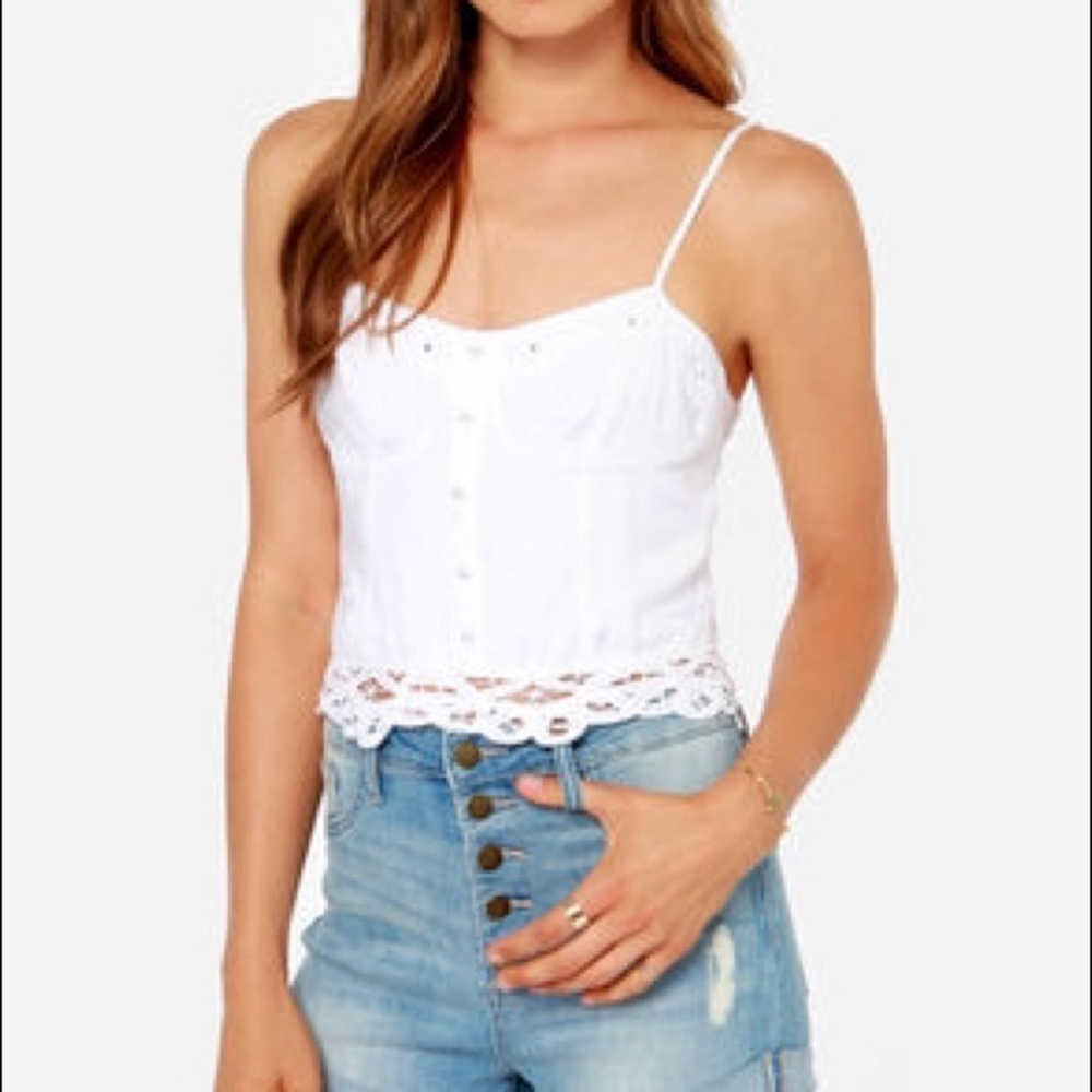 Billabong white crop top